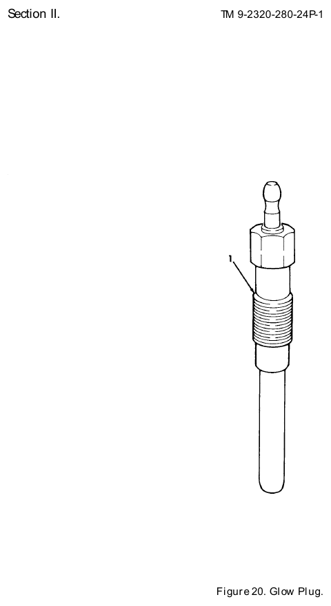 TM 9-2320-280-24P figure 20, Glow Plug: exploded drawing with item numbers